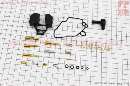 Ремонтный комплект карбюратора Suzuki LET'S-I/II, 21 деталь+поплавок