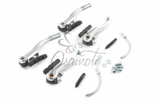 Тормоз велосипеда V-brake (хром) (комплект, перед + зад) YKX