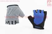 Перчатки без пальцев S с гелевыми вставками под ладонь, чёрно-cиние SBG-1457