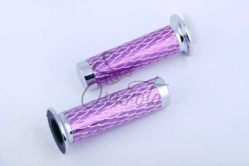 Ручки руля чешуя сиреневые (L-140mm, D-50mm) DVK