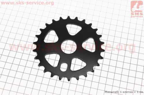 Звезда передняя BMX 26Т 1/2"x1/8", чёрная KL-C118