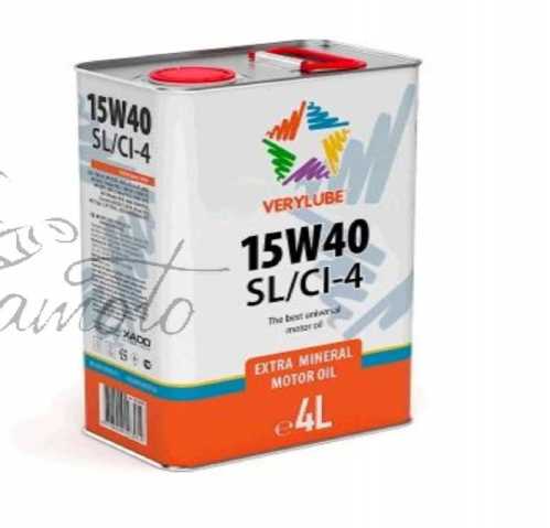 Масло 4T, 4л (минеральное, 15W-40 SL/CI-4) VERYLUBE (20255) (#ХАДО)
