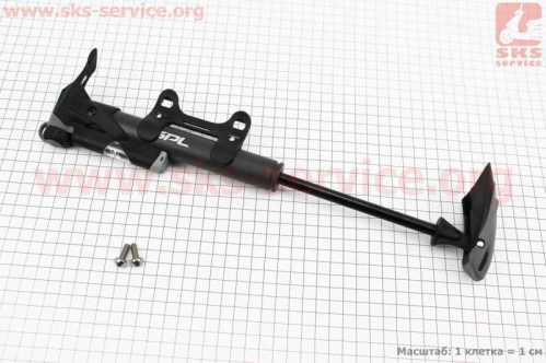 Насос пластмассовый с узким манометром, Т-ручкой, чёрный SPM-1961P