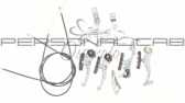 Тормоз велосипеда V-brake (хром) (+2 ручки, +2 троса L-1123/720mm) YKX
