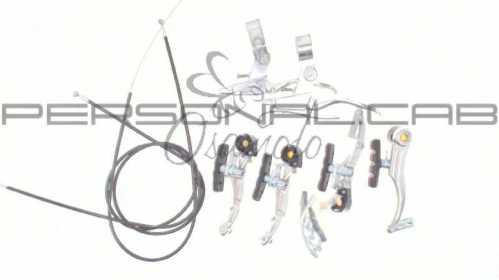 Тормоз велосипеда V-brake (хром) (+2 ручки, +2 троса L-1123/720mm) YKX