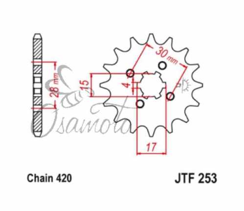 Звезда трансмиссии (передняя) Delta 420-15T JT SPROCKET #JTF253.15