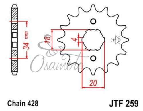 Звезда трансмиссии (передняя) Zongshen ZS200-GS 428-15T JT SPROCKET #JTF259.15