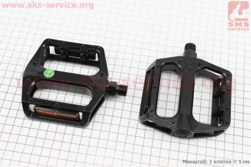 Педали MTB широкие 9/16" (108x100x24mm) алюминиевые, чёрные NWL-219