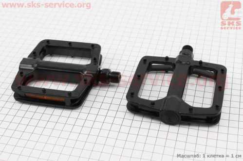 Педали MTB широкие 9/16" (110x102x22mm) алюминиевые, чёрные NWL-303