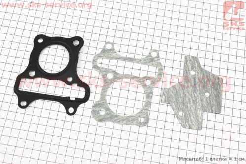 Прокладки поршневой Suzuki LET'S 4T50cc-39мм, к-кт 3 детали (метал), Тайвань