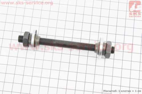 Ось передняя MTB М10х108мм в сборе, под эксцентрик, чёрная KT-206F