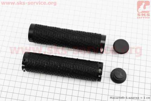 Ручки руля 130мм с зажимом Lock-On с двух сторон, чёрные Silicone S-192С