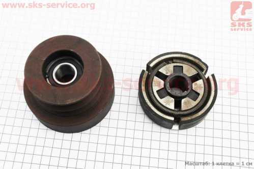 Шкив-муфта сцепления вариаторного типа (под коленвал d-20mm, D-102mm, два паза под ремень SPB) 168F/170F