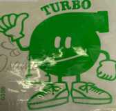 Наклейка декор TURBO (16x16см, зеленая) (#0309)