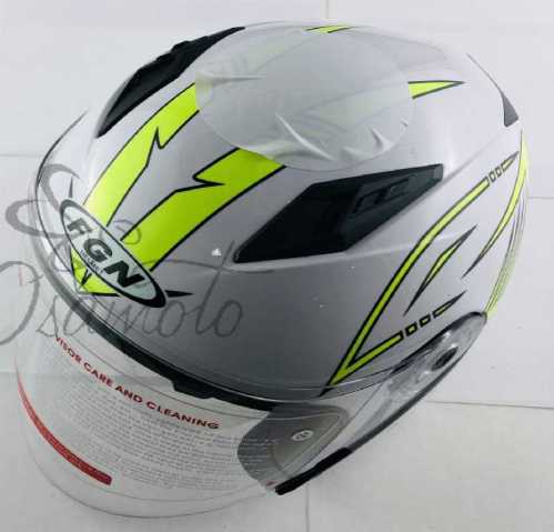 Шлем открытый (mod:FX-512) (size:XL,белый, желтый декор, ARROW) FGN