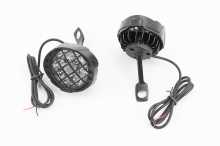 Фара додаткова світлодіодна вологозахисна з решіткою (67*57mm) - 6 LED з кріпленням під дзеркало, к-кт 2шт, ЧОРНИЙ Заводской стандарт OEM