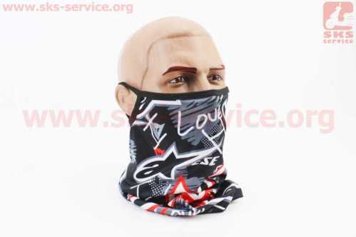 Маска лица пылезащитная "Alpinestars", с чёрным рисунком, GE-84
