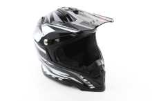 Шолом кросовий/ендуро/ATV BLD-819-7 S (55-56см), ЧОРНО-БІЛИЙ Заводской стандарт OEM
