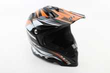 Шолом кросовий/ендуро/ATV BLD-819-7 S (55-56см), ЧОРНО-ПОМАРАНЧЕВИЙ Заводской стандарт OEM
