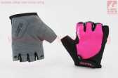 Перчатки без пальцев S с гелевыми вставками под ладонь, чёрно-розовые SBG-1457
