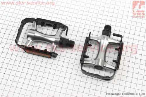 Педали MTB 9/16" (98x71x24mm) алюминиевые, серебристо-чёрные M21