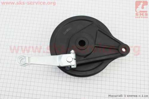 Loncin LX200GY-3 Панель тормозная задняя с колодками , ЧЕРНЫЙ