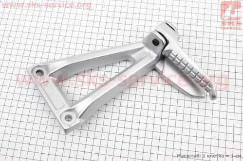 Loncin LX250-15 Подножка задняя правая с кронштейном, серый