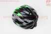 Шлем велосипедный L (54-62 см) съёмный козырёк, 21 вент. отверстий, системы регулировки по размеру Divider и Run System SRS, чёрно-зелёно-белый