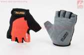 Перчатки без пальцев S с гелевыми вставками под ладонь, чёрно-оранжевые SBG-1457