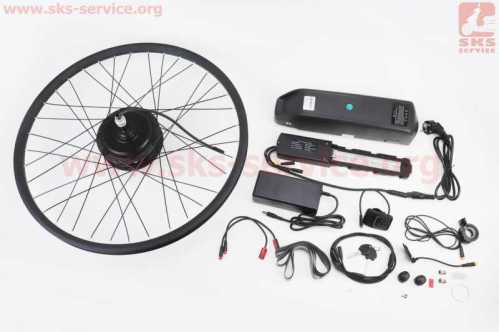 ЭЛЕКТРО-НАБОР заднего колеса 26" 36V-500W, под вольнобег, Disk-brake, крепл. гайка+батарея Li-ion 36V 13Ah, НЕ В СБОРЕ! (электровелосипед)