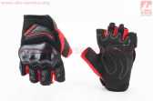 Перчатки мотоциклетные без пальцев L-Чёрно-Красные, тип 2