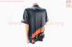 Футболка (Джерси) мужская M-(Polyester 100%), короткие рукава, свободный крой, чёрно-бело-оранжевая, НЕ оригинал