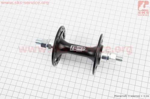 Втулка передняя FIX алюминиевая 14Gx32H, 2 пром-подшипники 6000 2RS, крепл. гайка, чёрная FB-A266В