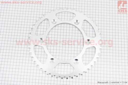Звезда задняя 520-47T - d=125; 6отв.*153mm Loncin LX250GY-3 (светлый металл)