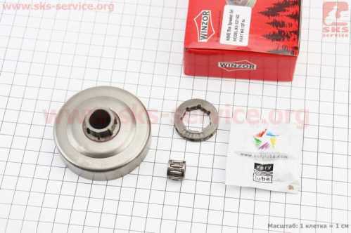 Тарелка сцепления + звезда 325-7 Husqvarna-136/137/141/142/235/240/325, Partner-365, OLEO MAC 941, JONSERED, POULAN + подшипник + смазка