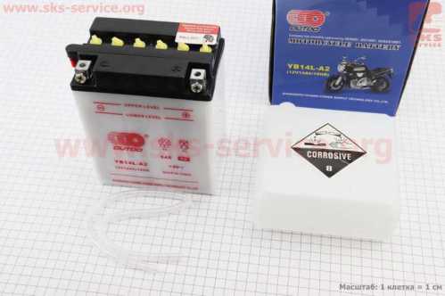 Аккумулятор 12V14Аh YB14L-A2 кислотный (L134*W89*H166mm)