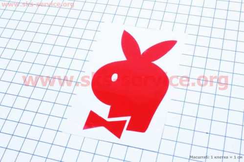 Наклейка "PLAYBOY" красная HQ647 (6,5х10см)