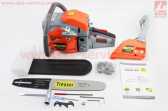 Бензопила TRESZER TRS5 45cc (2,8кВт. шина 15", цепь 325-1,5-64зв. квад. зуб) с подкачкой, плавный пуск