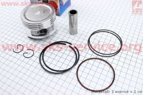 Поршень к-кт 168F 68mm +0,50, (H-49mm, палец 18mm)
