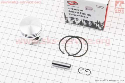 Поршень к-кт 34mm (палец 8mm)