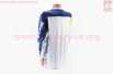 Футболка (Джерси) мужская M-(Polyester 100%), длинные рукава, свободный крой, бело-синяя, НЕ оригинал, тип 2