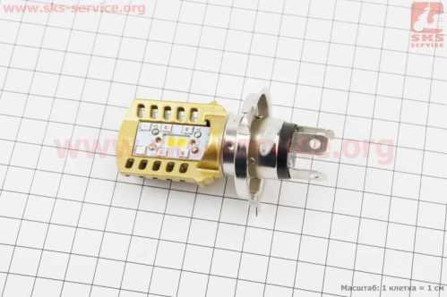 Лампа фары диодная H4 - LED-2 (желтая)