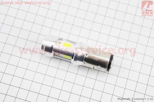 Лампа фары диодная BA20D - LED-3+1 линза с синей подсветкой