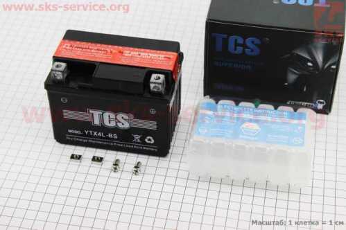 Аккумулятор 12V4Ah YTX4L-BS кислотный (L113*W70*H90mm)