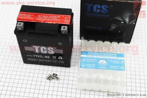 Аккумулятор 12V7Ah YTX7L-BS кислотный (L110*W70*H126mm) "МОТО"