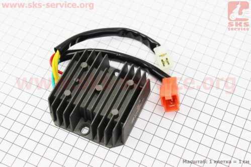 Реле-регулятор напряжения 5 проводов - "3+2" (L75*W75*H27mm) LIFAN LF250-3A