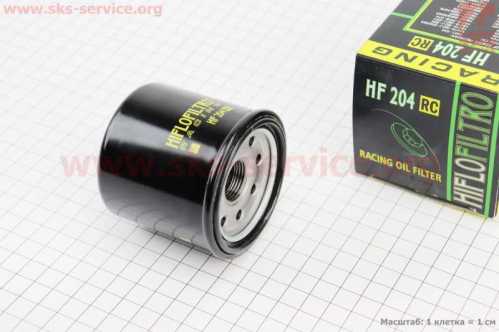 Фильтр масляный HF204RC (65x74мм) Honda CB500/CB600/CBR600, Kawasaki EX500/ZX600, Triumph 600/675/800/900, Yamaha YFM350 /YFM450/YFM700/