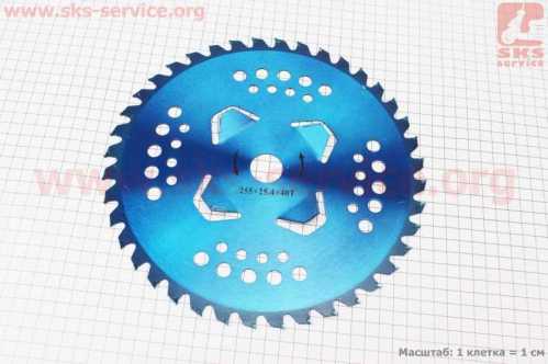 Нож 40Тх255mm победитовые зубья "лепесток", "BLUE"