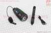 Фонарь передний 1 диод+звонок 4 мелодии, Li-ion 3.7V 1200mAh зарядка от USB, влагозащитный, чёрно-зелёный FY-058/7588