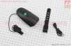Фонарь передний 1 диод+звонок 4 мелодии, Li-ion 3.7V 1200mAh зарядка от USB, влагозащитный, чёрно-зелёный FY-058/7588